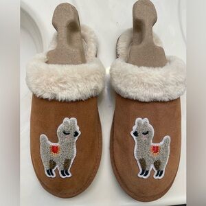 Cozy Soludos Llama Slippers with Faux Fur Trim